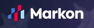 Markon logo with red and blue bars.